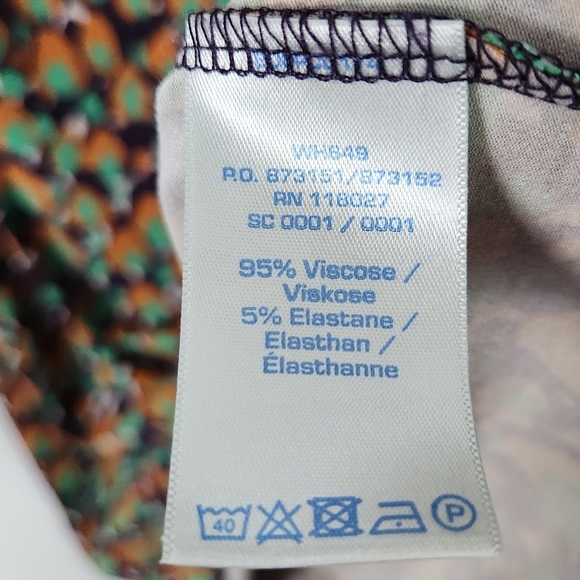 Boden DARCEY Twist Front WH649 Green Print Jersey Knit Sleeveless Size 12 Dress - Picture 8 of 10